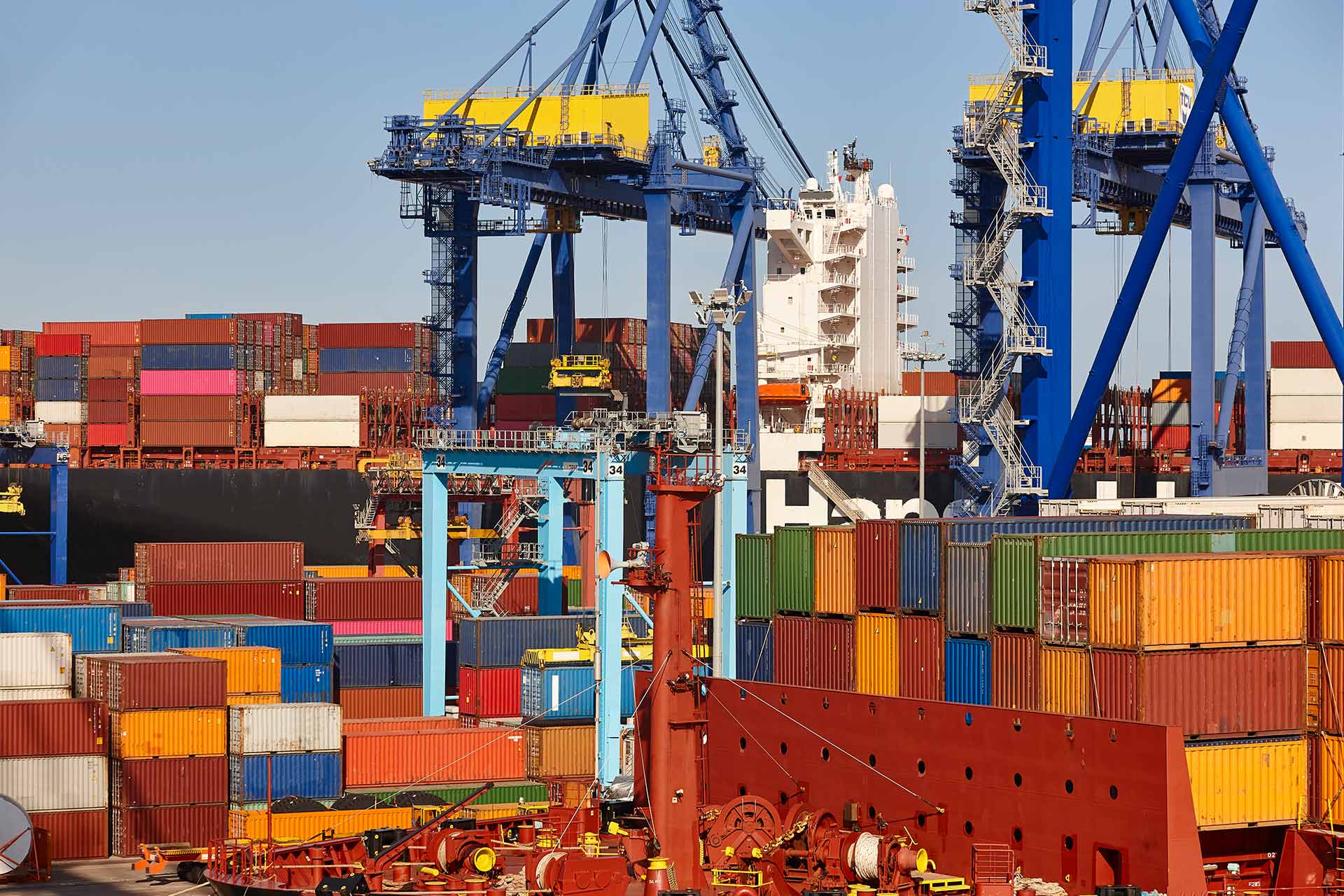Containers on a Vessel, Representing Global Market Cargo Shipping